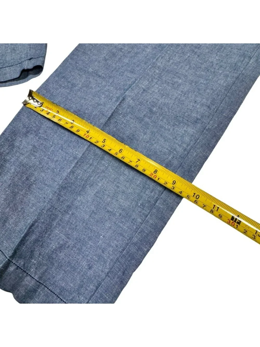 New Cubavera Linen Blend Relaxed Drawstring Pants M 32-34 Chambray Breezy